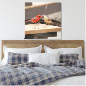 Cardinals Kiss Canvas Afdruk (Insitu (Slaapkamer))