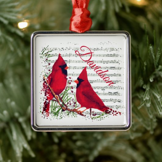 Cardinals Metal gepersonaliseerd Ornament (Boom)