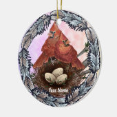 Cardinals Nest Keramisch Ornament (Links)
