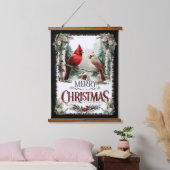 Cardinals on Birch – Rustic Merry Christmas Hangend Wandkleed (Slaapkamer)