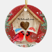 Cardinals Treehouse gepersonaliseerd Keramisch Ornament (Voorkant)