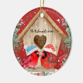 Cardinals Treehouse gepersonaliseerd Keramisch Ornament (Links)