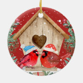 Cardinals Treehouse gepersonaliseerd Keramisch Ornament (Achterkant)