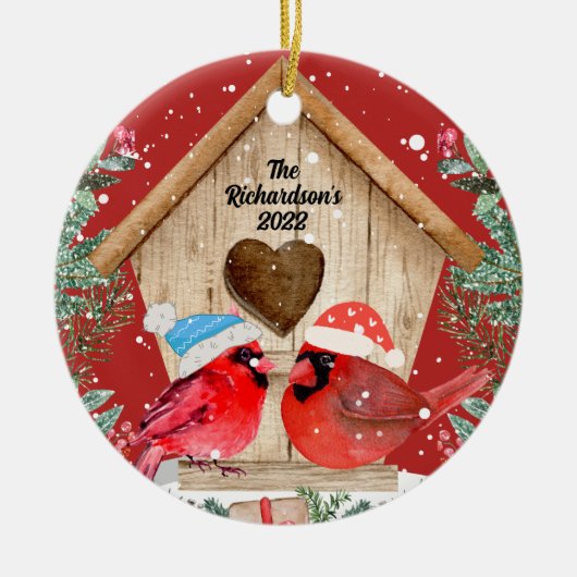 Cardinals Treehouse - Gepersonaliseerd Ornament va (Voorkant)
