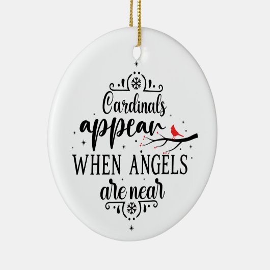 Cardinals Uiterlijk Angels Near Foto Memorial Keramisch Ornament (Rechts)