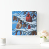 Cardinals Wall Clock Vierkante Klok (Huis)