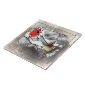 Cardinals Winter Scene Tegel Tegeltje (Zijkant)