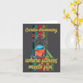 Cardio Drumming Gym Exercise Funny Fitness Cl W Kaart (Gele Bloem)