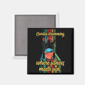 Cardio Drumming Gym Exercise Funny Fitness Cl W Magneet (Voorkant / Achterkant)