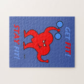 Cardio Fitness Cartoon Heart Exercise Instructor Legpuzzel (Horizontaal)
