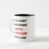 cardio-instructeur, geweldige tweekleurige koffiemok (Voorkant links)
