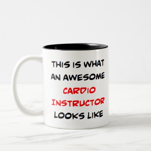 cardio-instructeur, geweldige tweekleurige koffiemok (Links)
