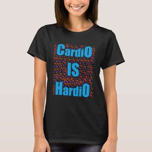Cardio is de hardloopster van de Cardio T-shirt (Voorkant)