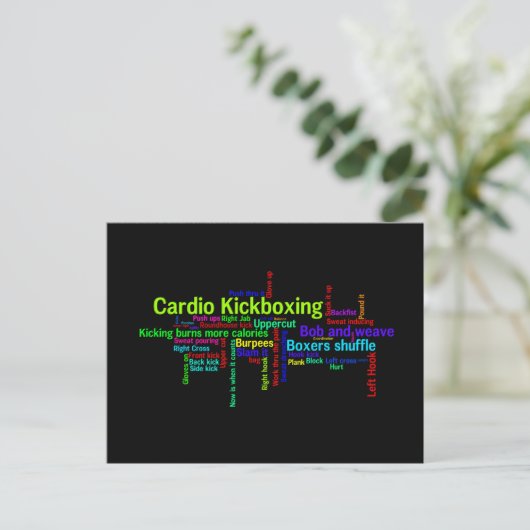 Cardio Kickboxing Word Cloud Briefkaart (Staand voorkant)