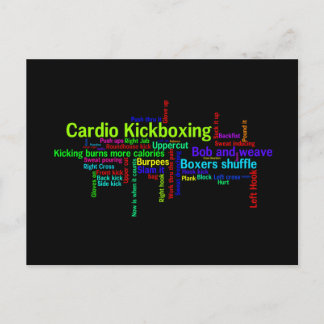 Cardio Kickboxing Word Cloud Briefkaart