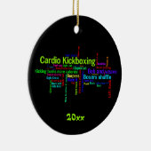 Cardio Kickboxing Word Cloud Keramisch Ornament (Rechts)