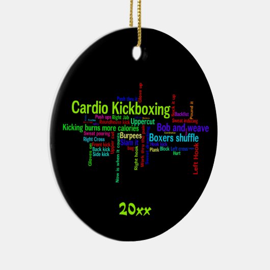 Cardio Kickboxing Word Cloud Keramisch Ornament (Rechts)