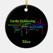 Cardio Kickboxing Word Cloud Keramisch Ornament (Voorkant)