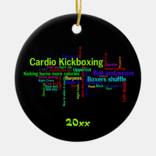 Cardio Kickboxing Word Cloud Keramisch Ornament