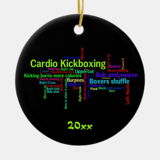 Cardio Kickboxing Word Cloud Keramisch Ornament (Voorkant)