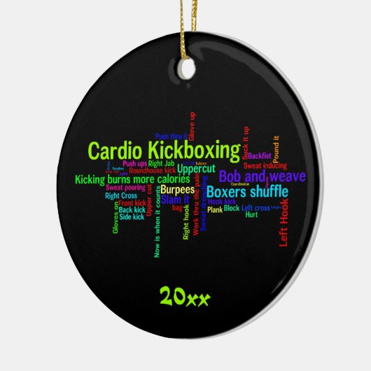 Cardio Kickboxing Word Cloud Keramisch Ornament (Links)
