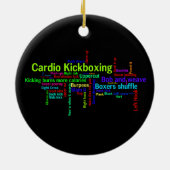 Cardio Kickboxing Word Cloud Keramisch Ornament (Achterkant)
