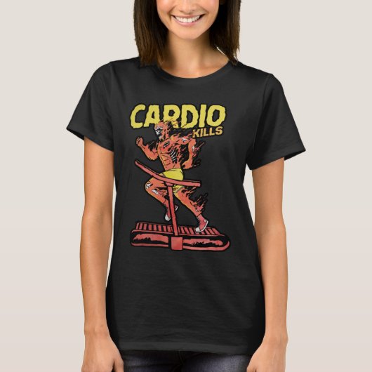 Cardio Kills Skeleton Skull  Running Marathon Runn T-shirt (Voorkant)
