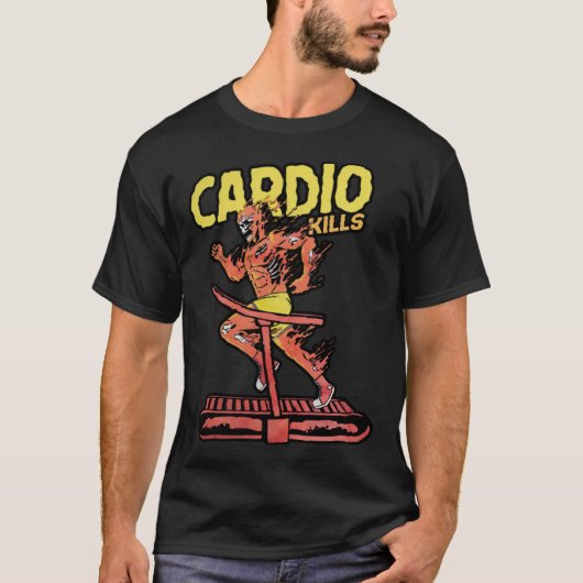 Cardio Kills Skeleton Skull  Running Marathon Runn T-shirt (Voorkant)
