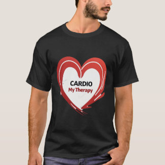 Cardio My Therapy | Krachtig Rood Hart Fitness T-shirt