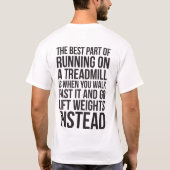 Cardio, Tredmolen Running vs Lifting - Funny Gym T-shirt (Achterkant)