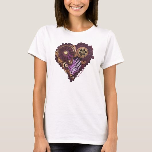 CardioArt-Geassembleerd hart in Paars en goud II T-shirt (Voorkant)