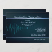 Cardiogram achtergrond Afstuderen uitnodiging (Voorkant / Achterkant)