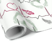 Cardiogram met hart. cadeaupapier (Rol Hoek)