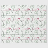 Cardiogram met hart. cadeaupapier (Vlak)