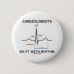 Cardiologen doen het met ritme (ECG/EKG) Ronde Button 5,7 Cm