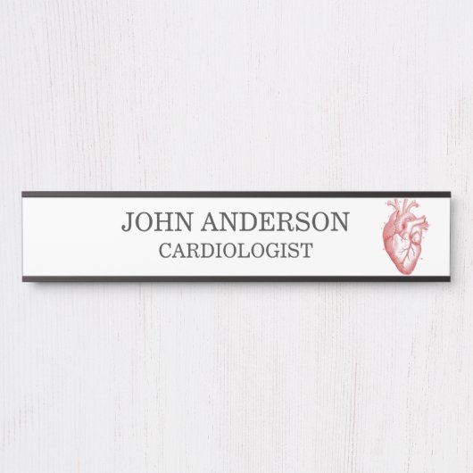 Cardiologie Cardioloog Red Anatomical Heart Deurbordje (Voorkant)
