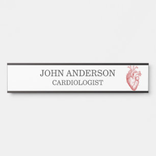 Cardiologie Cardioloog Red Anatomical Heart Deurbordje