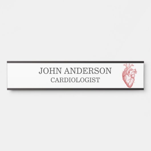 Cardiologie Cardioloog Red Anatomical Heart Deurbordje (Voorkant)