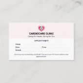 Cardiologie Clinic Business | Schone afspraak Visitekaartje (Achterkant)