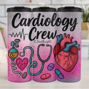 Cardiologie Crew Verpleegster Hart Ontwerp Thermosbeker