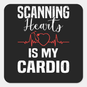 Cardiologie Hartchirurgie Hartslag Cardioloog Vierkante Sticker
