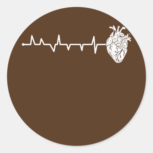Cardiologie hartslag voor hartzweren ronde sticker (Voorkant)