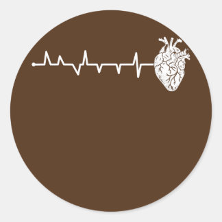 Cardiologie hartslag voor hartzweren ronde sticker