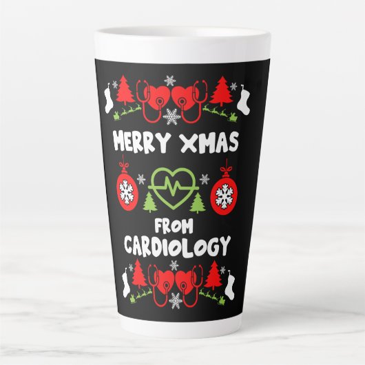 Cardiologie Kerstmis Medisch Personeel Giften Latte Mok (Voorkant)