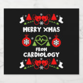 Cardiologie Kerstmis Medisch Personeel Giften Sparkling Wijnetiket (Enkel label)