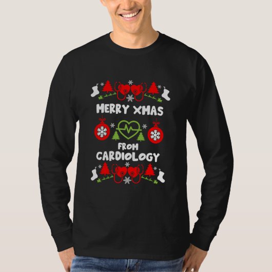 Cardiologie Kerstmis Medisch Personeel Giften T-shirt (Voorkant)