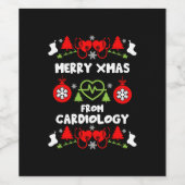 Cardiologie Kerstmis Medisch Personeel Giften Wijn Etiket (Enkel label)