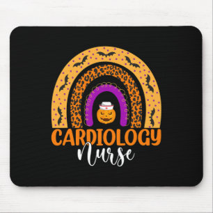 Cardiologie Nurse Leopard Rainbow Halloween Pumpki Muismat