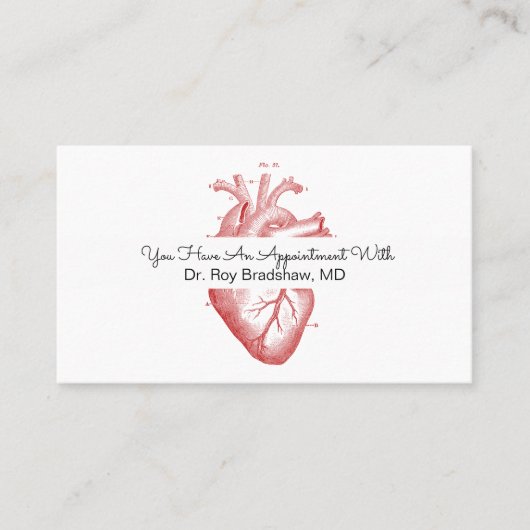 Cardiologie of cardioloog afsprakenkaartje (Voorkant)