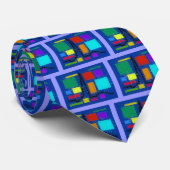 Cardiologie QRS Glas in lood Effect Mannen Necktie Stropdas (Opgerold)